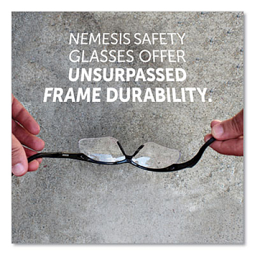 KleenGuard Nemesis Readers Safety Glasses, 3.0+ Diopter, Black Half Frame, Clear Dual Lens, 6/Box (28630)