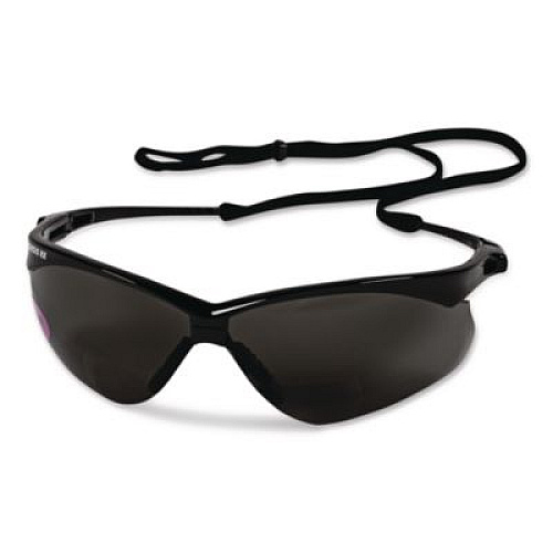KleenGuard Nemesis Readers Safety Glasses, 2.5+ Diopter, Black Half Frame, Smoke Dual Lens, 6/Box (22519)