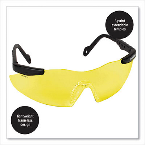 Smith & Wesson Magnum 3G Safety Eyewear, Frameless, Yellow/Amber Single Lens, 12/Box (19826)