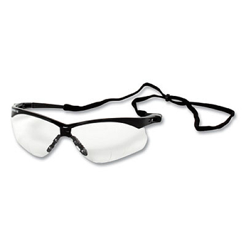KleenGuard Nemesis Readers Safety Glasses, 3.0+ Diopter, Black Half Frame, Clear Dual Lens, 6/Box (28630)