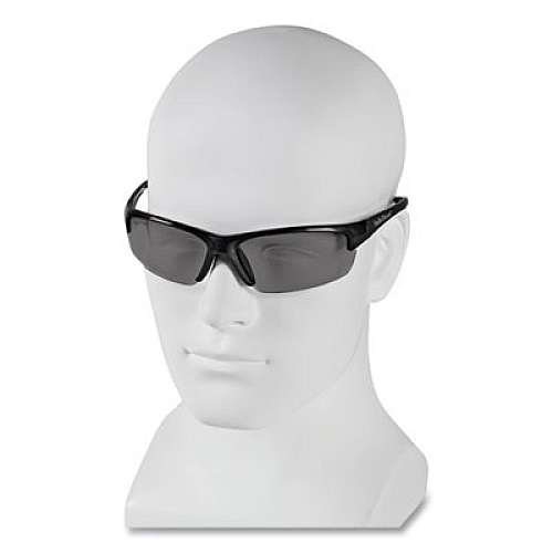 KleenGuard Equalizer Safety Glasses, Gunmetal Half Frame, Smoke Dual Lens, 12/Box (21297)