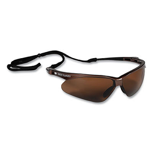 KleenGuard Nemesis Safety Glasses, Brown Half Frame, Polarized Brown Dual Lens, 12/Box (28637)