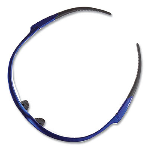 KleenGuard Nemesis Safety Glasses, Metallic Blue Half Frame, Clear Dual Lens, 12/Box (47384)