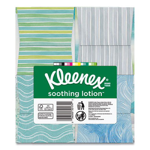 Kleenex Lotion Facial Tissue, 2-Ply, White, 65 Sheets/Box, 4 Boxes/Pack (50174)