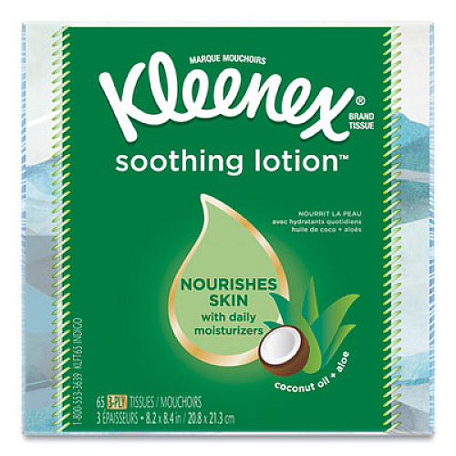 Kleenex Lotion Facial Tissue, 2-Ply, White, 65 Sheets/Box (49974BX)