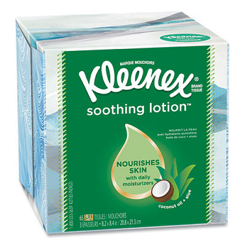 Kleenex Lotion Facial Tissue, 2-Ply, White, 65 Sheets/Box (49974BX)
