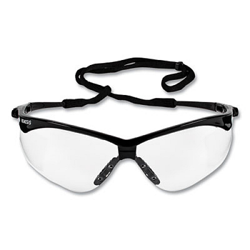 KleenGuard Nemesis CSA Safety Glasses, Black Half Frame, Clear Dual Lens, 12/Box (20378)