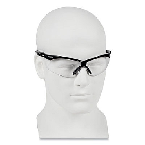 KleenGuard Nemesis CSA Safety Glasses, Black Half Frame, Clear Dual Lens, 12/Box (20378)
