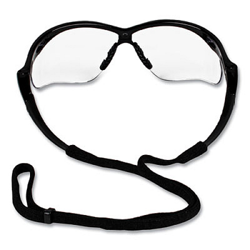 KleenGuard Nemesis CSA Safety Glasses, Black Half Frame, Clear Dual Lens, 12/Box (20378)