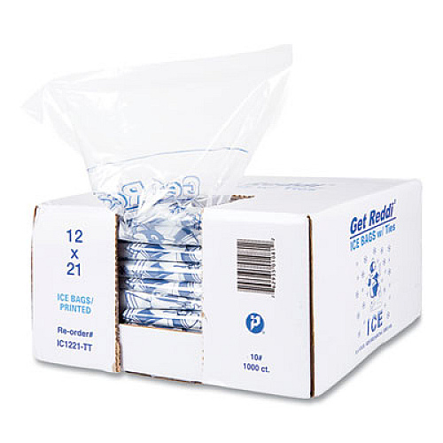 Inteplast Group Ice Bags, 1.35 mil, 12" x 20", Natural, 1,000/Carton (ICEBAG1221NP)