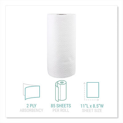 Windsoft Kitchen Roll Towels, 2-Ply, 11 x 8.5, White, 85/Roll, 30 Rolls/Carton (122085CTB)