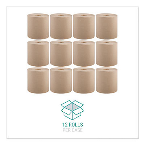 Windsoft Hardwound Roll Towels, 8 x 800 ft, Natural, 12 Rolls/Carton (WIN1280)