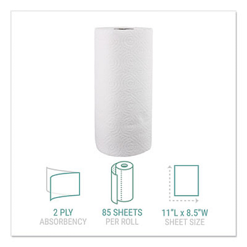 Windsoft Kitchen Roll Towels, 2-Ply, 11 x 8.5, White, 85/Roll (122085RL)