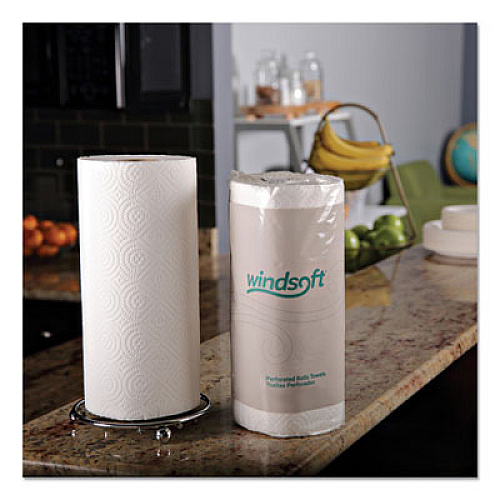 Windsoft Kitchen Roll Towels, 2-Ply, 11 x 8.8, White, 100/Roll, 30 Rolls/Carton (1220CT)
