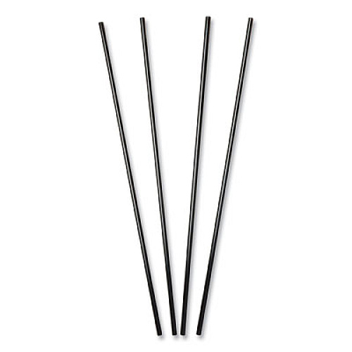 AmerCareRoyal Sip Straws, 7.5", Plastic, Black, 10,000/Carton (S1525BK7)