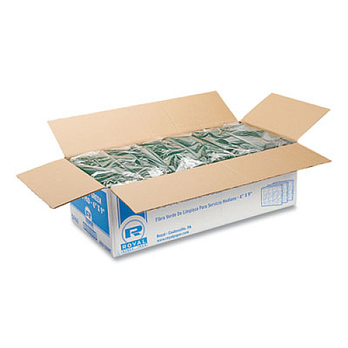AmerCareRoyal Medium-Duty Scouring Pad, 6 x 9, Green, 10 Pads/Pack, 6 Packs/Carton (S960)