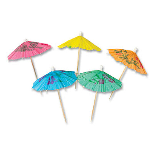 AmerCareRoyal Cocktail Parasols, 3", Assorted, 144/Box, 50 Boxes/Carton (RP144)