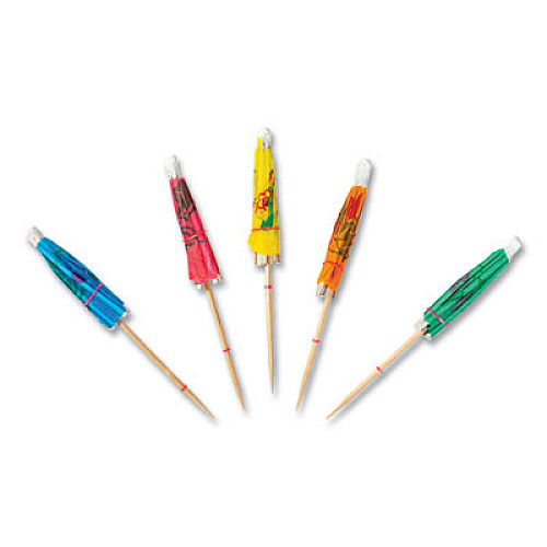 AmerCareRoyal Cocktail Parasols, 3", Assorted, 144/Box, 50 Boxes/Carton (RP144)