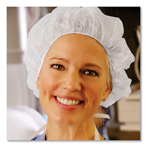 AmerCareRoyal Latex-Free Operating Room Cap, Polypropylene, White, 21", 100 Caps/Pack, 10 Packs/Carton (RP110NW)