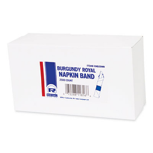 AmerCareRoyal Napkin Bands, Burgundy, 1.5", 2,500/Pack, 8 Packs/Carton (RNB20MN)