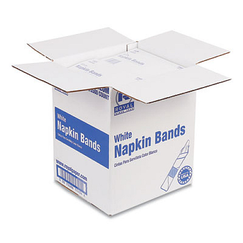 AmerCareRoyal Napkin Bands, White, 1.5", 20,000/Carton (RNB20M)