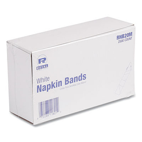 AmerCareRoyal Napkin Bands, White, 1.5", 20,000/Carton (RNB20M)
