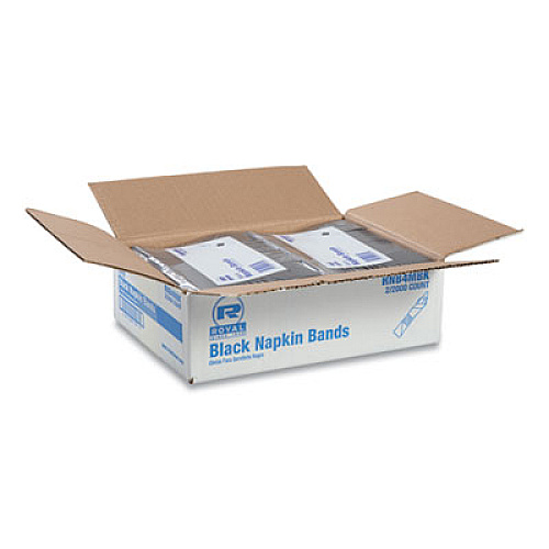 AmerCareRoyal Napkin Bands, Paper, Black, 1 1/2", 4000/Carton (RNB4MBK)
