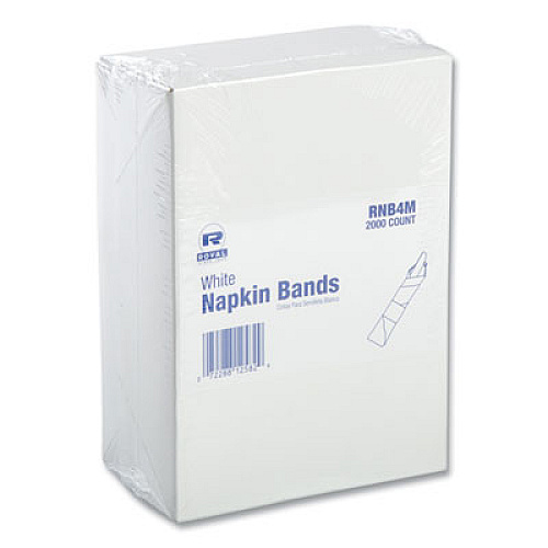 AmerCareRoyal Napkin Bands, Paper, White, 1 1/2", 4000/Carton (RNB4M)