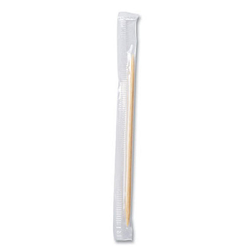 AmerCareRoyal Cello-Wrapped Round Wood Toothpicks, 2.5", Natural, 1,000/Box, 15 Boxes/Carton (RIW15)