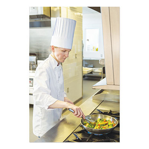 AmerCareRoyal Pleated Chef's Hats, Paper, Adjustable, 10" Tall, One Size, White, 24/Carton (RCH10)