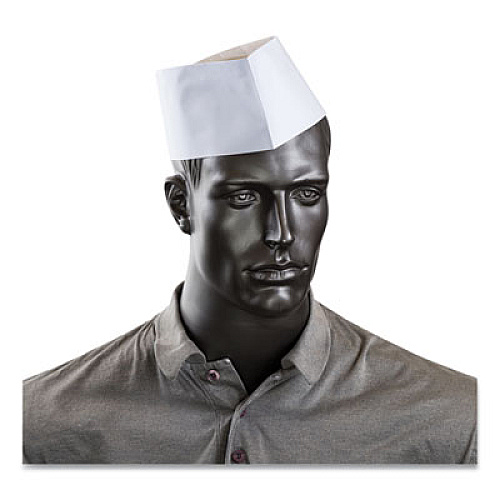 AmerCareRoyal Classy Cap, Crepe Paper, Adjustable, One Size Fits All, White, 100 Caps/Pack, 10 Packs/Carton (RCC2W)