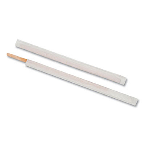 AmerCareRoyal Wood Stir Sticks, 7.5", Wrapped, 5,000/Carton (R825W)
