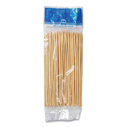AmerCareRoyal Bamboo Skewers, Paper, 6", Natural, 100/Pack (R806)