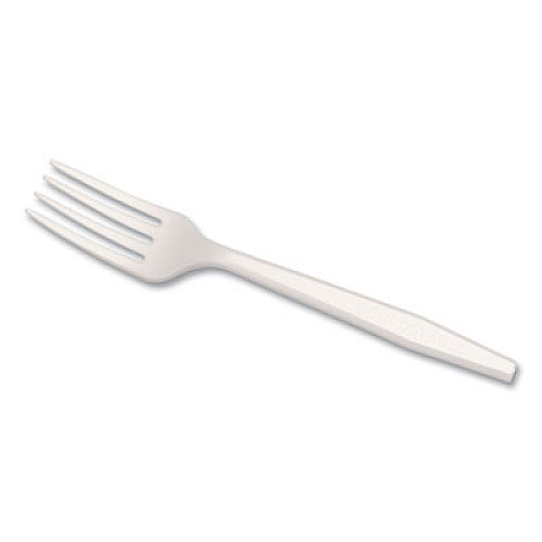 AmerCareRoyal CPLA Cutlery, Heavyweight Fork, Plastic, White, 1,000/Carton (L1801W)