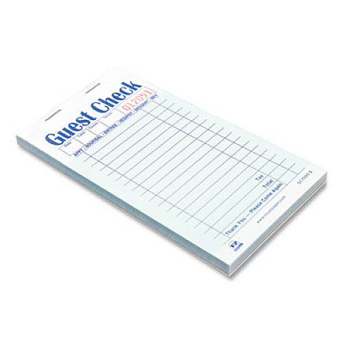 AmerCareRoyal Guest Check Pad, 17 Lines, Two-Part Carbonless, 3.6 x 6.7, 50 Forms/Pad, 50 Pads/Carton (GC70002)