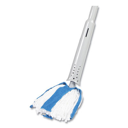 Quickie Cone Mop Supreme, 20" White/Blue Microfiber/Polyester Head, 59 includes Plastic Cone; 40 Handle Only Blue/Gray Steel Handle (94M)