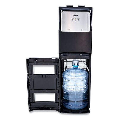 Avanti Hot and Cold Bottom Load Water Dispenser, 3-5 gal, 12.25 x 14 x 41.5, Black/Stainless Steel (WDBMC800Q3S)