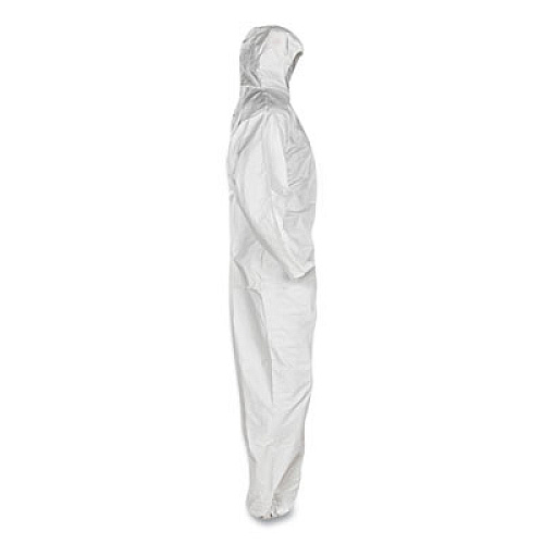 KleenGuard A45 Liquid/Particle Protection Surface Prep/Paint Coverall, Zipper Front, Elastic Wrist/Ankle/Hood, 3XL, White, 25/Carton (41508)