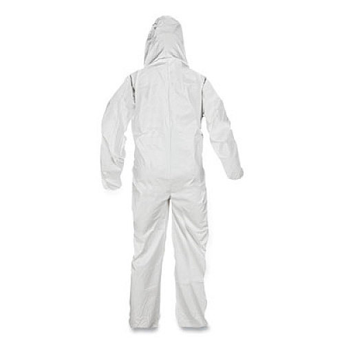 KleenGuard A45 Liquid/Particle Protection Surface Prep/Paint Coverall, Zipper Front, Elastic Wrist/Ankle/Hood, 3XL, White, 25/Carton (41508)