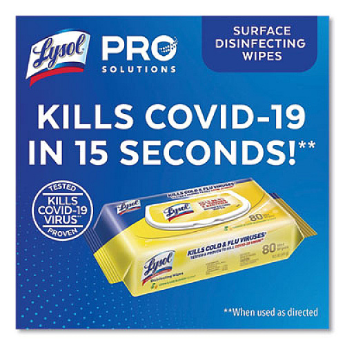 LYSOL Brand Disinfecting Wipes Flatpacks, 6.69 x 7.87, Lemon and Lime Blossom, 80 Wipes/Flat Pack (99716EA)