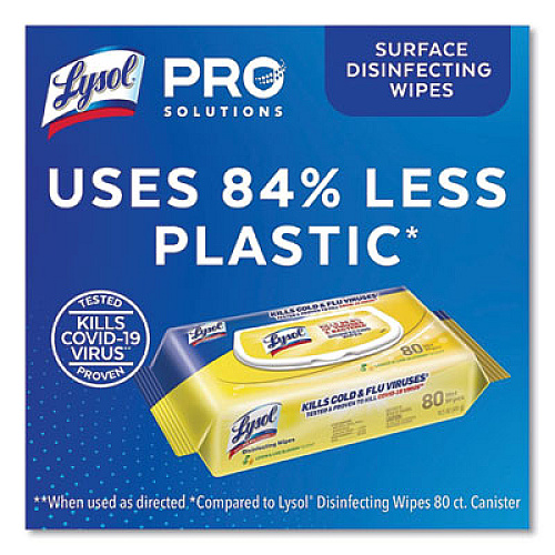 LYSOL Brand Disinfecting Wipes Flatpacks, 6.69 x 7.87, Lemon and Lime Blossom, 80 Wipes/Flat Pack (99716EA)