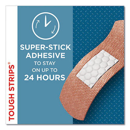BAND-AID Flexible Fabric Adhesive Tough Strip Bandages, 1 x 3.25, 20/Box (4408)
