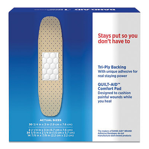BAND-AID Tru-Stay Sheer Strips Adhesive Bandages, Assorted, 80/Box (4669)