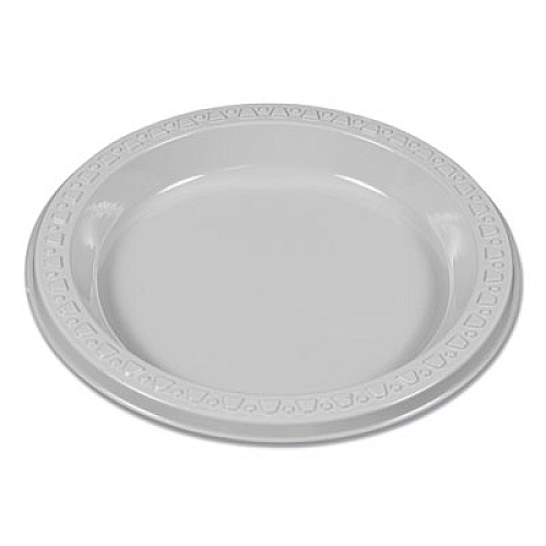 Tablemate Plastic Dinnerware, Plates, 6" dia, White, 125/Pack (6644WH)