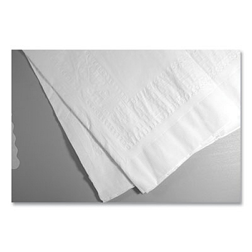 Tablemate Table Set Poly Tissue Table Cover, 54" x 108", White, 6/Pack (PT549WH)