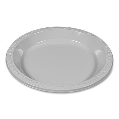 Tablemate Plastic Dinnerware, Plates, 10.25" dia, White, 125/Pack (TM10644WH)