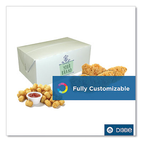 Dixie Fast-Top One-Piece Paperboard Take-Out Box, 7 x 4.25 x 2.75, White, 500/Carton (340PLN)