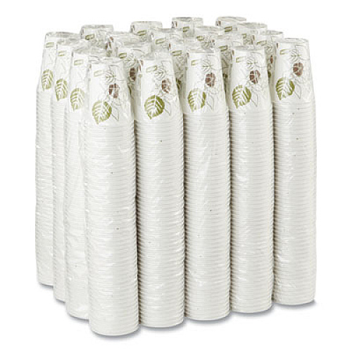 Dixie Pathways Paper Hot Cups, 8 oz, White/Brown, 50/Sleeve, 20 Sleeves/Carton (2338PATH)