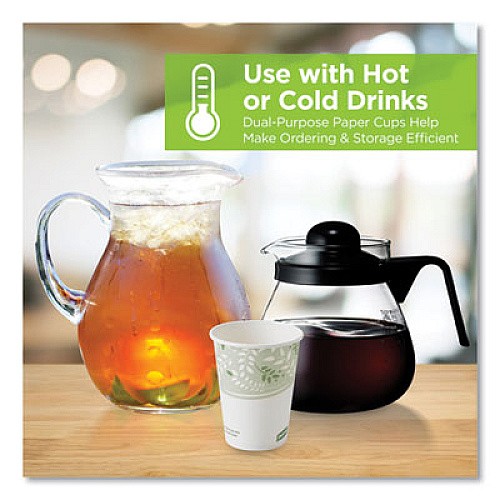 Dixie PLA Hot Cups, 16 oz, Viridian Design, 50/Sleeve, 20 Sleeves/Carton (2346PLA)