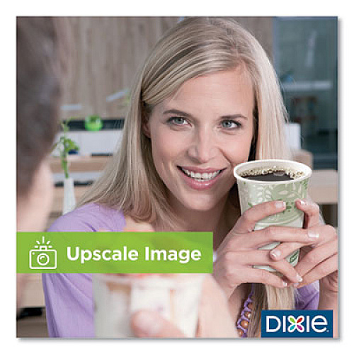 Dixie PLA Hot Cups, 8 oz, Viridian Design, 50/Sleeve, 20 Sleeves/Carton (2338PLA)